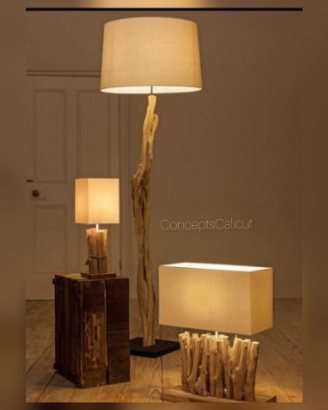 Table Lamps in Natural Wood from Concepts, Kozhikode